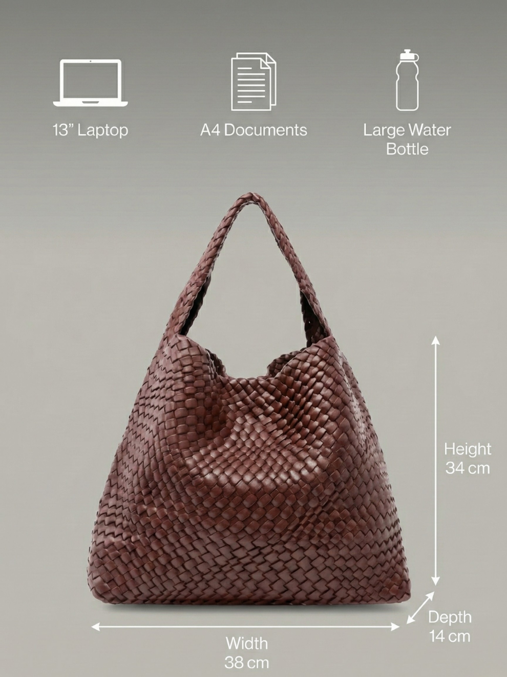 Woven Leather work bag for ladies | SORRENTO