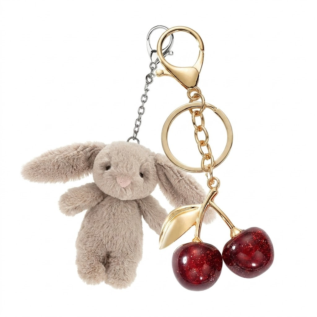 Bag Charm Set of 2 — Cherry & Bunny