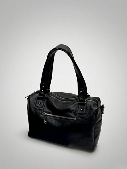 Big handbag for school with a spacious top-zip opening