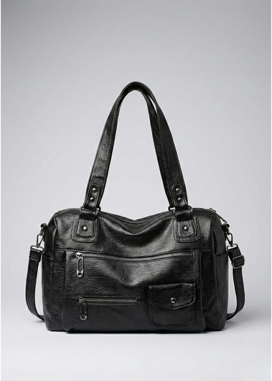 Big handbag for school with a spacious top-zip opening