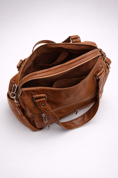 Big handbag for school with multiple front pockets