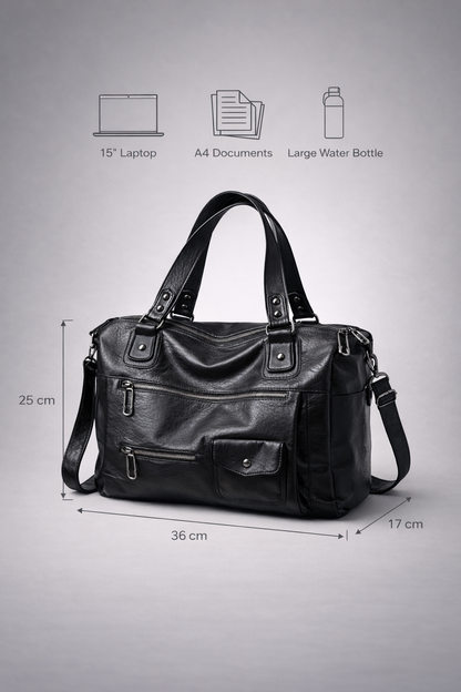 Big handbag for school with a spacious top-zip opening
