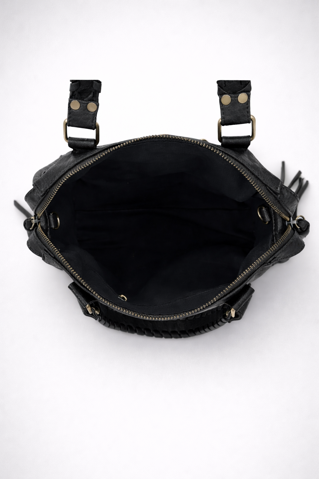 Black Vegan  Leather Handbag for Schools