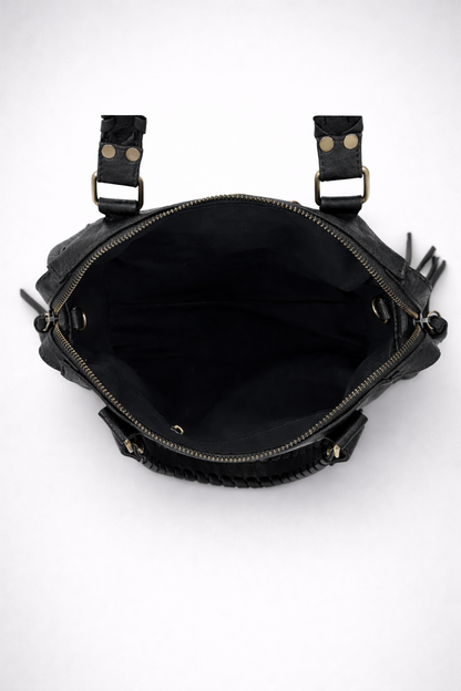Black Vegan  Leather Handbag for Schools