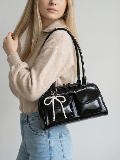 Black everyday Vegan leather bag