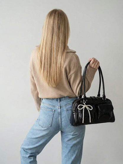Black everyday Vegan leather bag