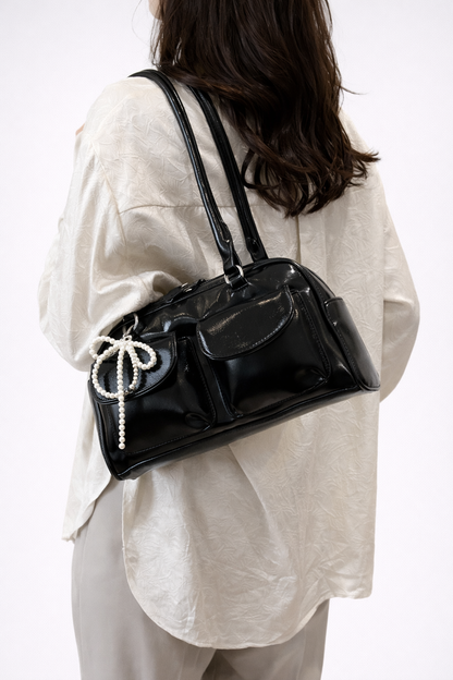 Black everyday Vegan leather bag