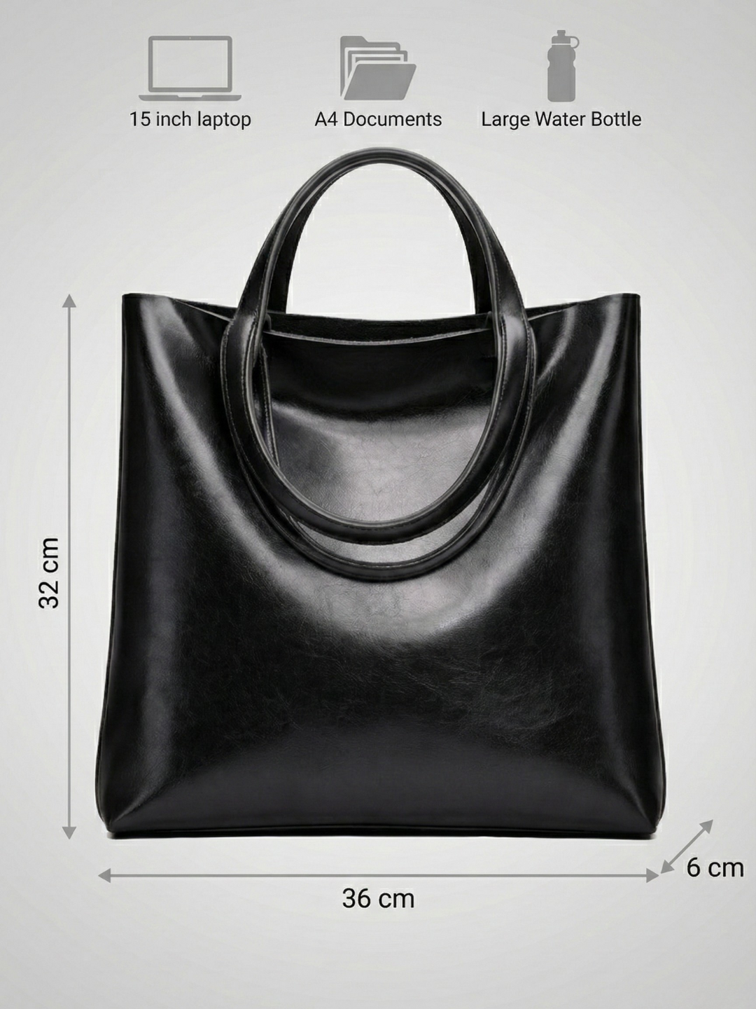 Black everyday tote bag