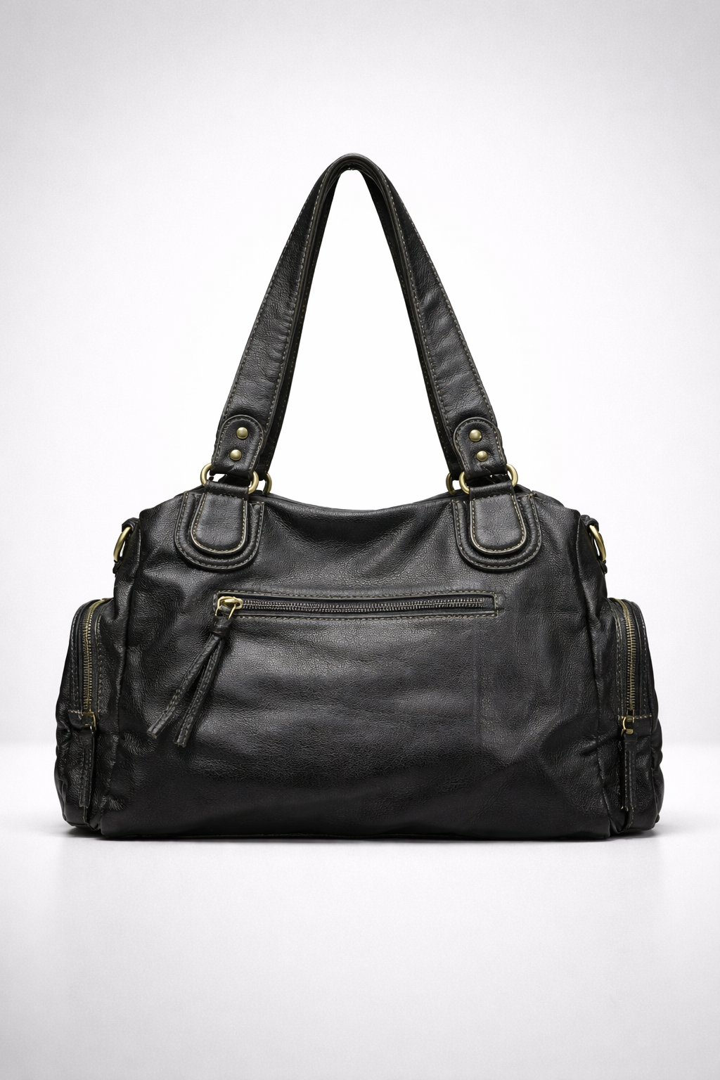 Black go-to shoulder handbag for school