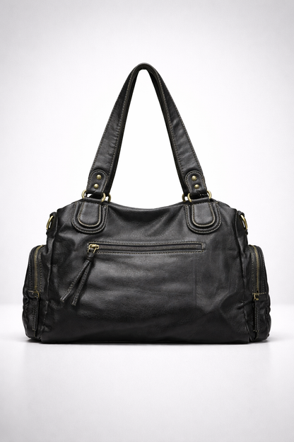 Black go-to shoulder handbag for school