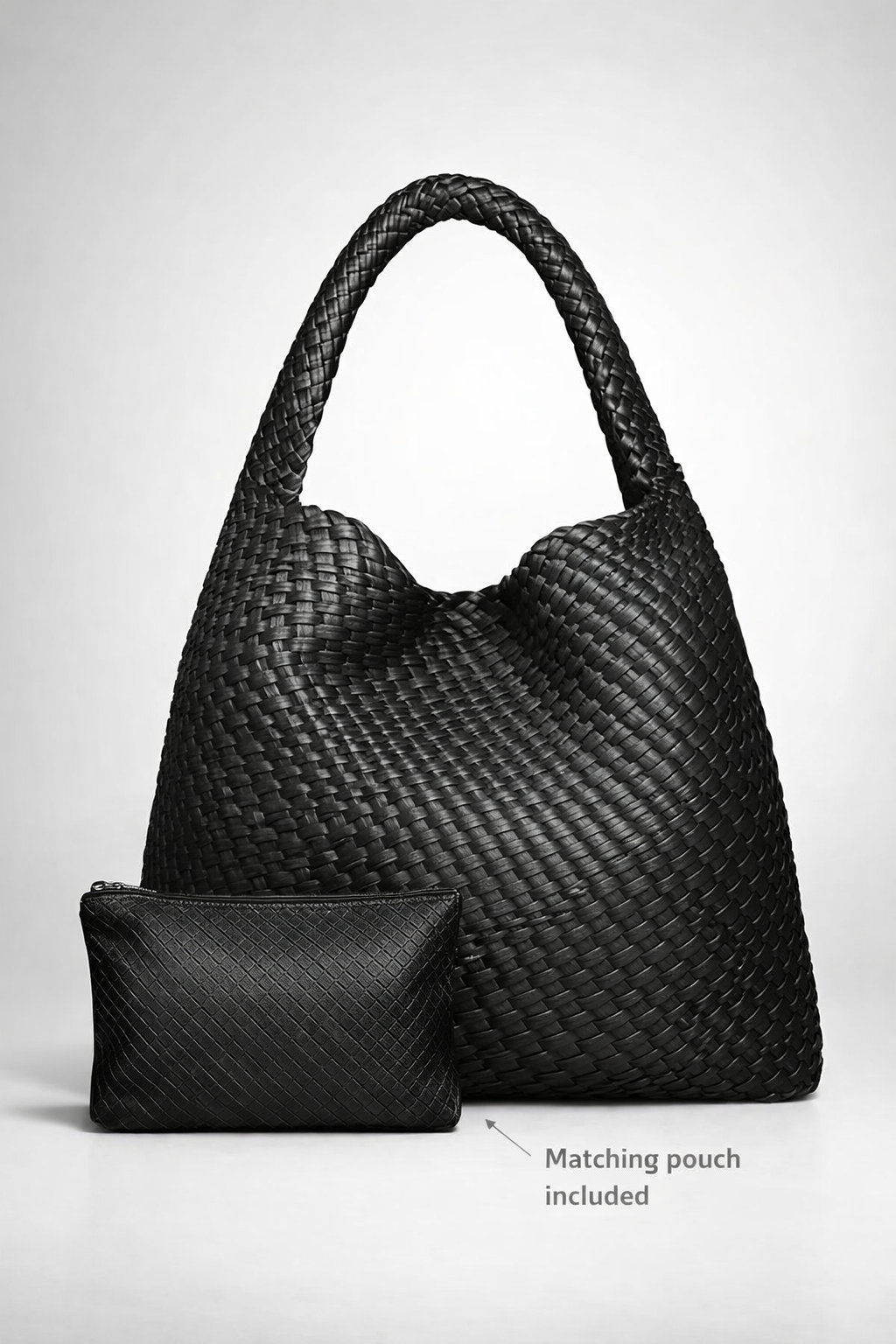 Black vegan  leather work bag