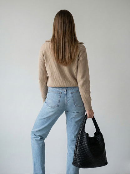 Black vegan  leather work bag