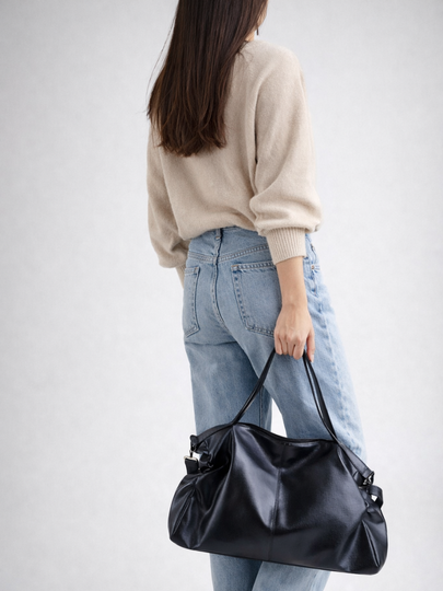 Black tote bag for school