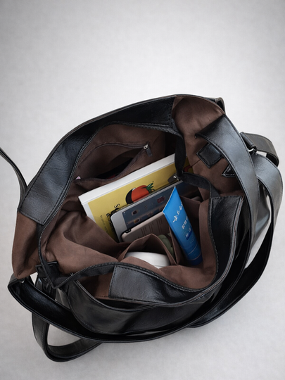 Black tote bag for school