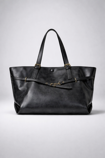 Black tote school bag