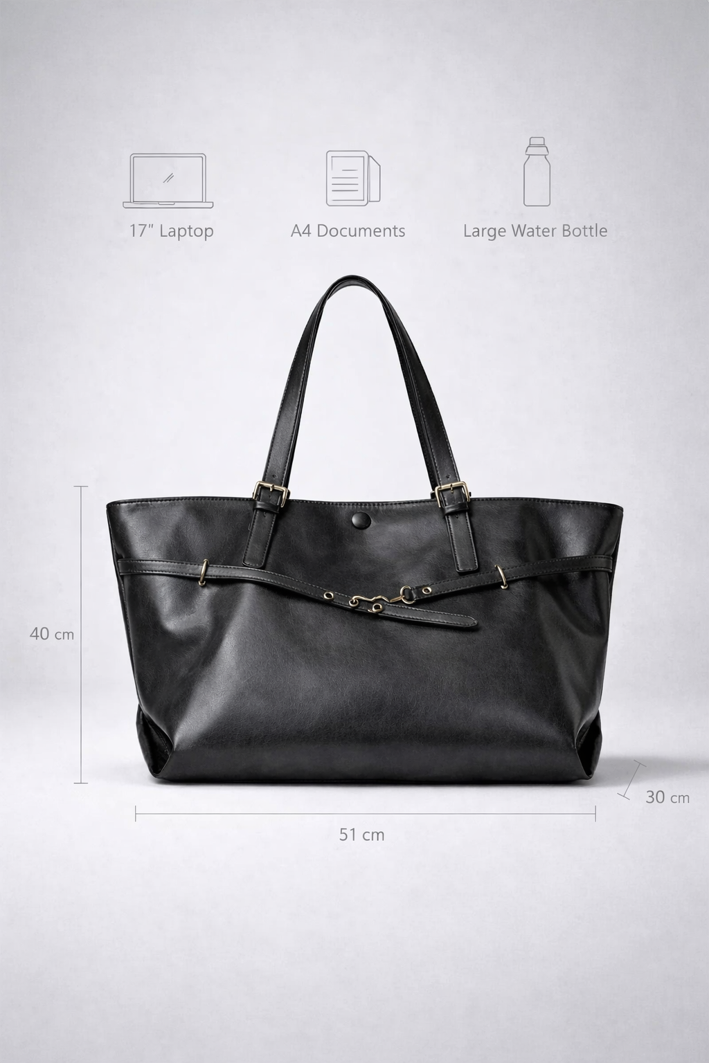 Black tote school bag