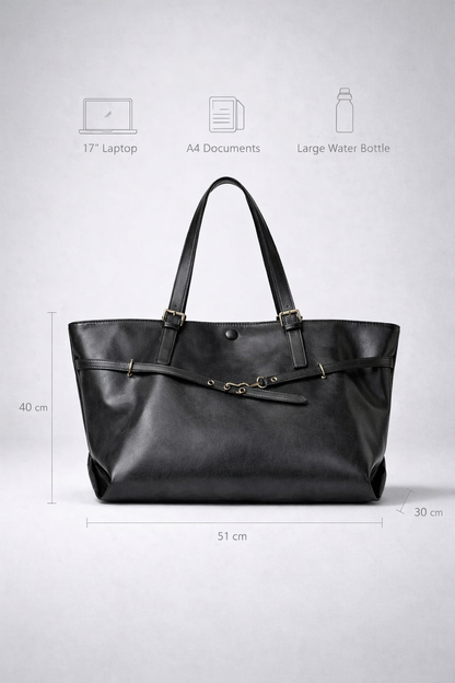 Black tote school bag