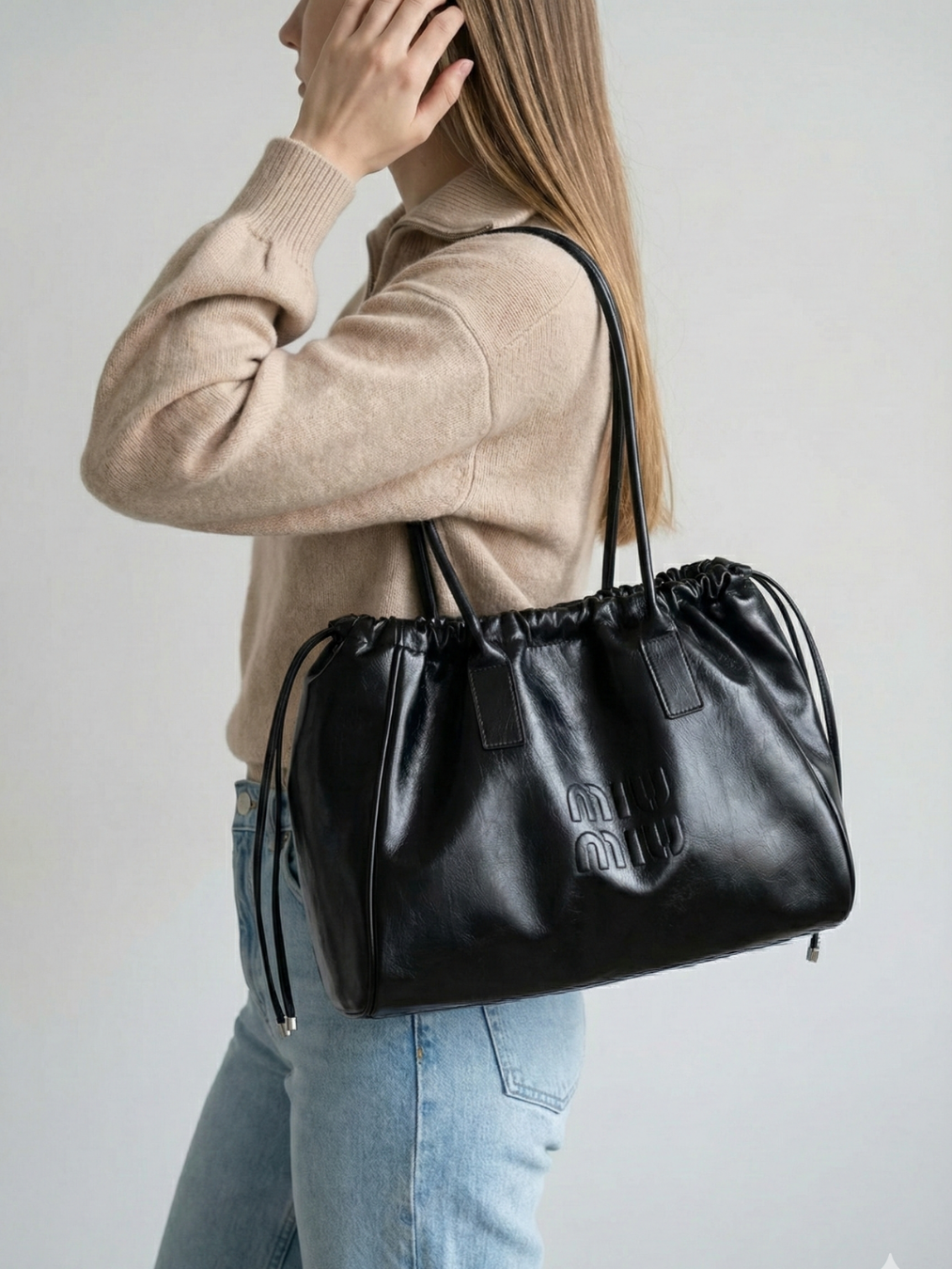 Black work tote bag