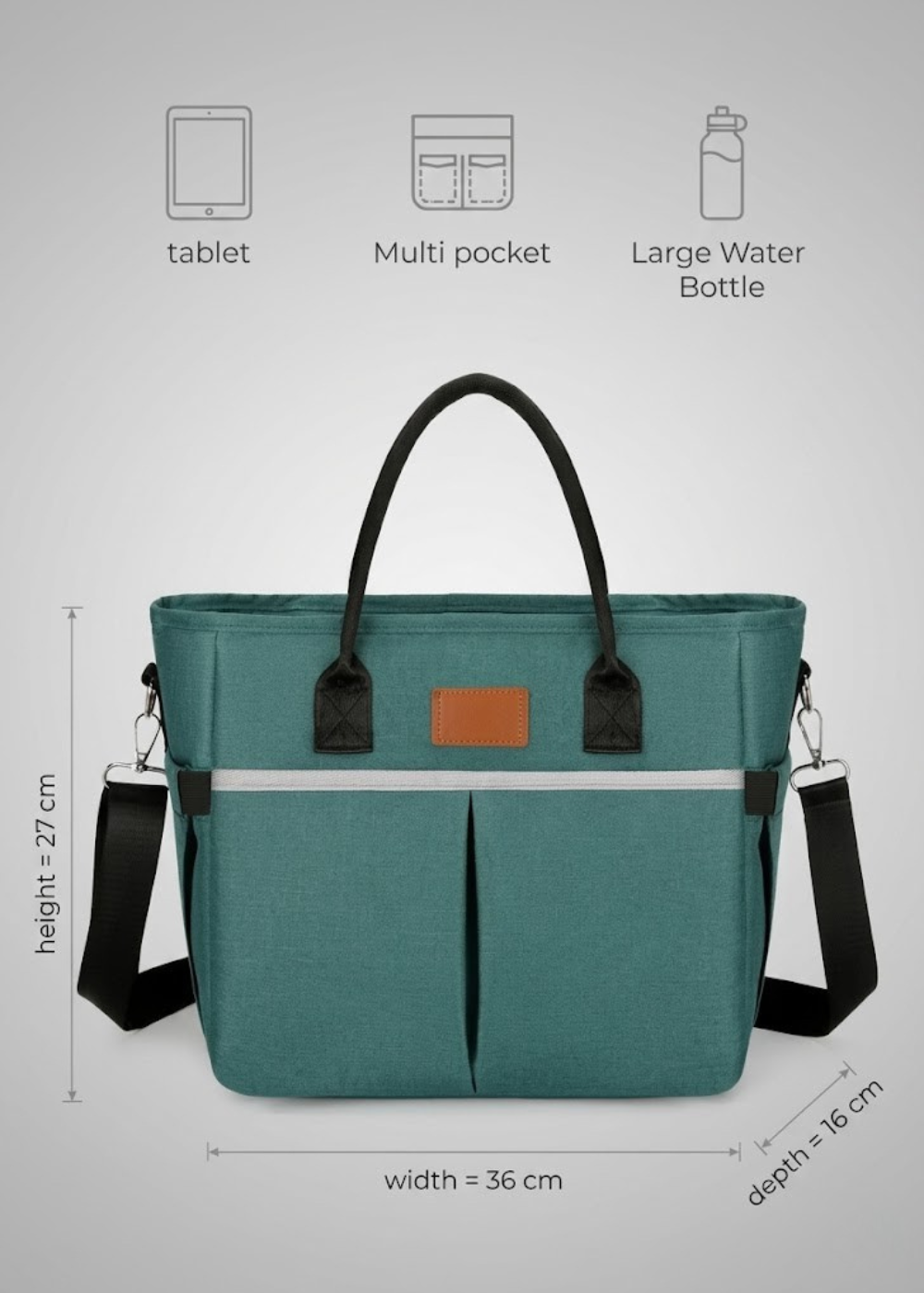 Teal Waterproof Ladies Lunch Tote Bag | The Fitzroy