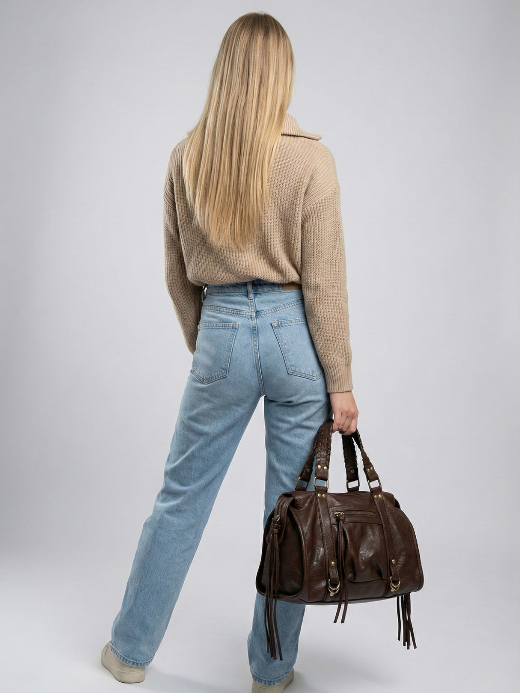 Brown Vegan   Leather Handbag for Schools