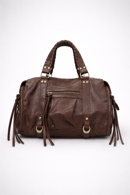 Brown Vegan   Leather Handbag for Schools