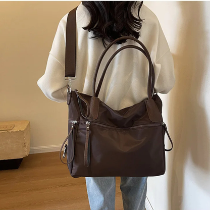 Brown Nylon Tote Bag for School – Warm & Durable