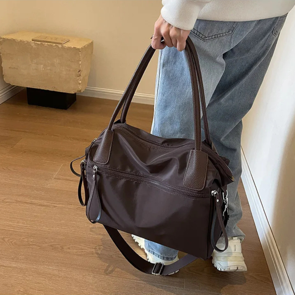 Brown Nylon Tote Bag for School – Warm & Durable