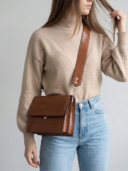 Brown cross body work bag for ladies