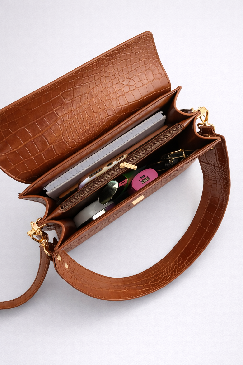 Brown cross body work bag for ladies