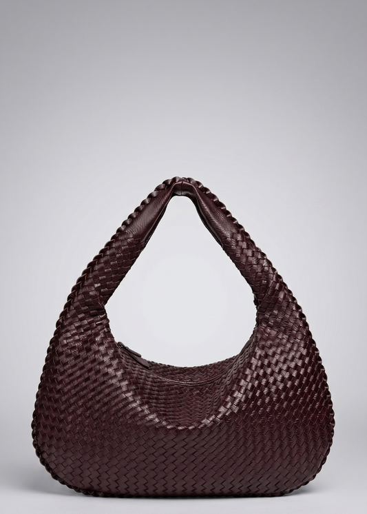 Brown Leather Work Bag  Woven Hobo & Laptop |  Mylos
