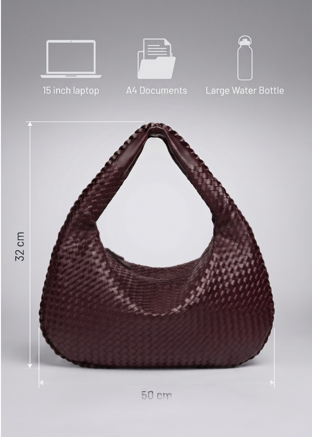 Brown Leather Work Bag  Woven Hobo & Laptop |  Mylos
