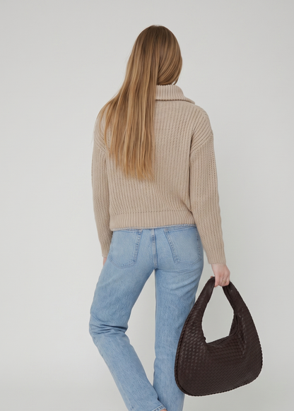 Brown Leather Work Bag  Woven Hobo & Laptop |  Mylos