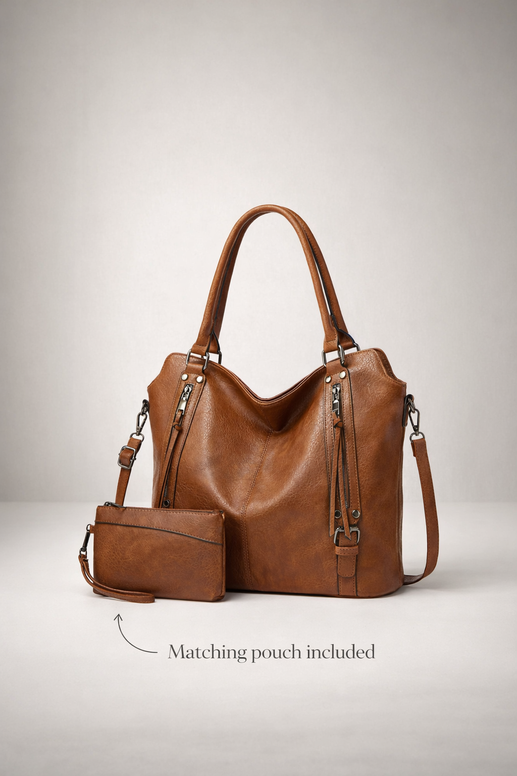 Brown tote bag for school