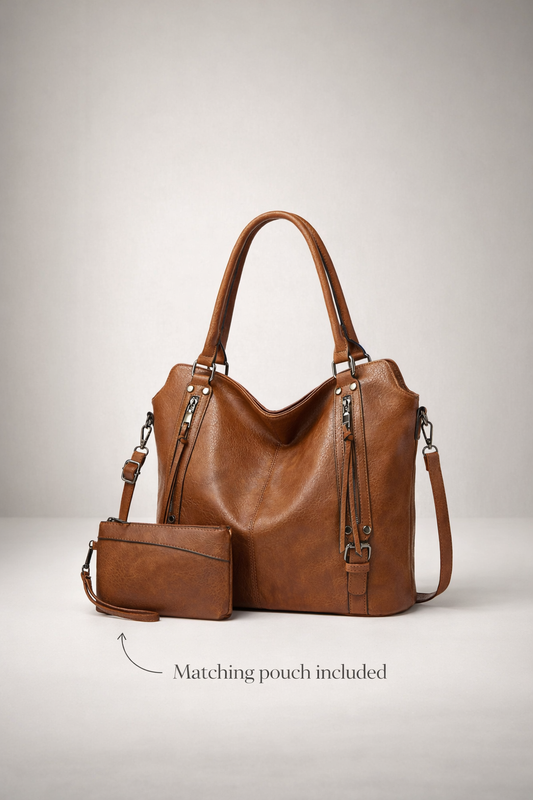 Brown tote bag for school