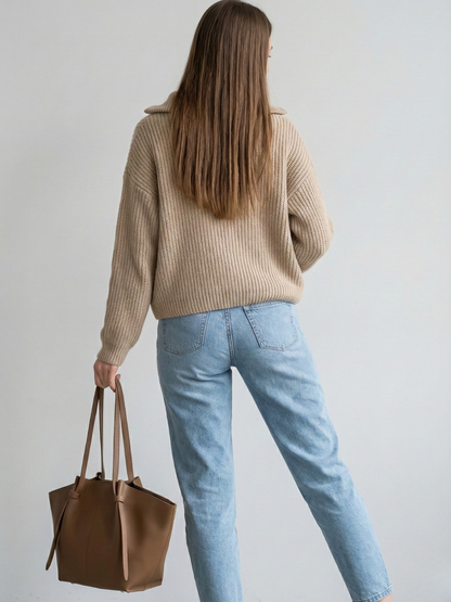 Brown tote bag for work