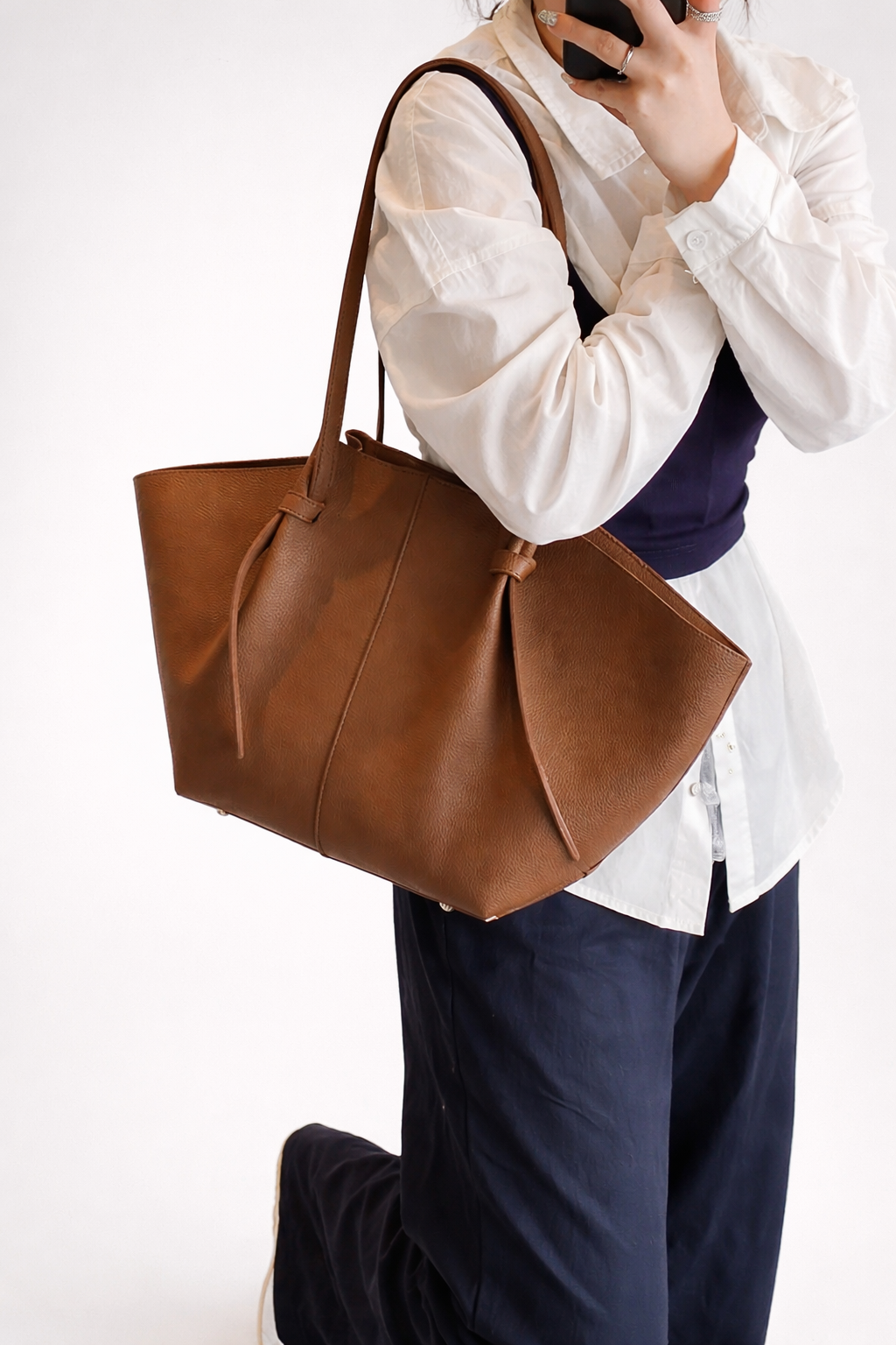 Brown tote bag for work