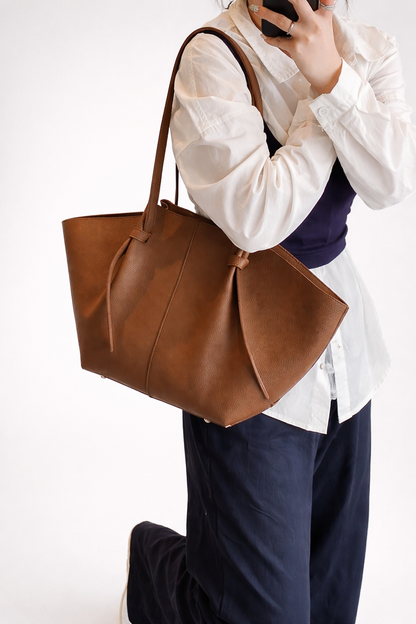 Brown tote bag for work