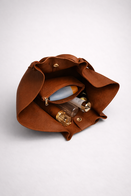 Brown tote bag for work