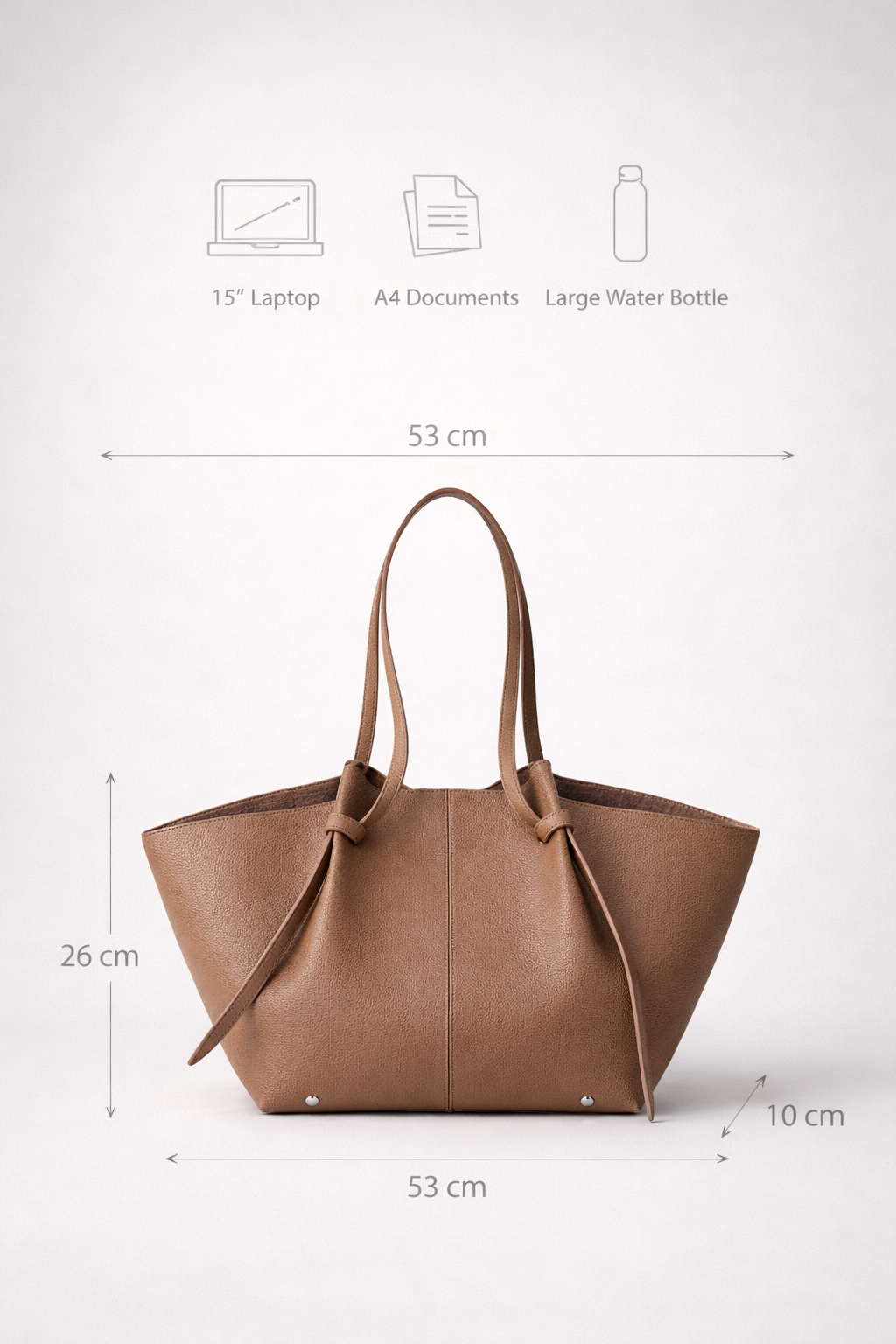 Brown tote bag for work