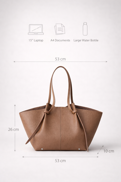 Brown tote bag for work