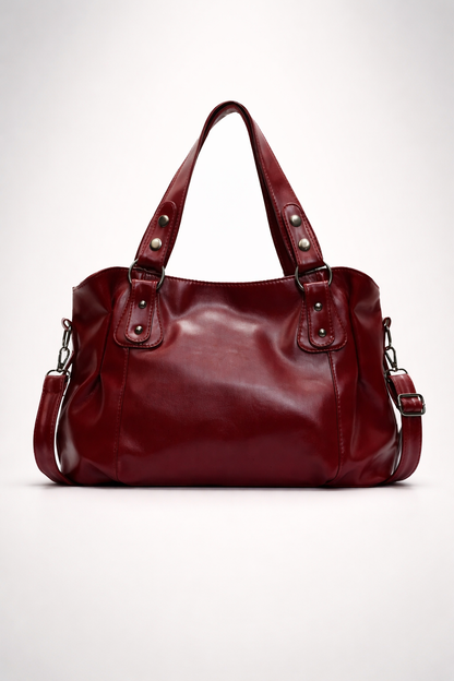 Burgundy Big Handbag for school