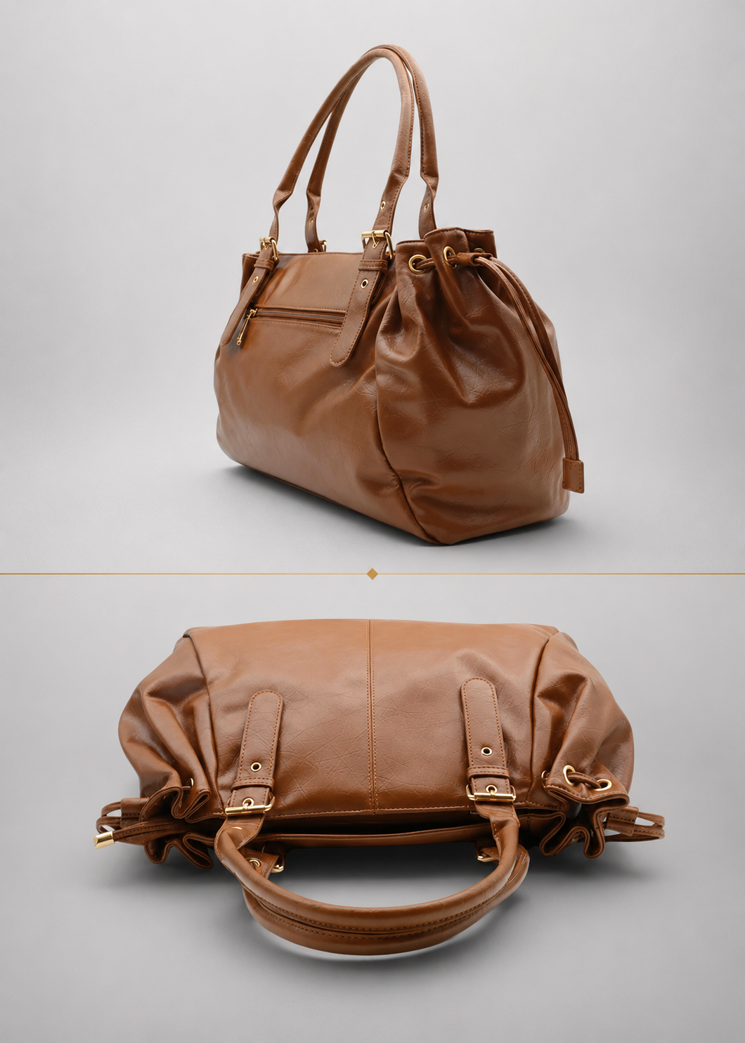 Glossy Leather Shoulder Bag | Bonn