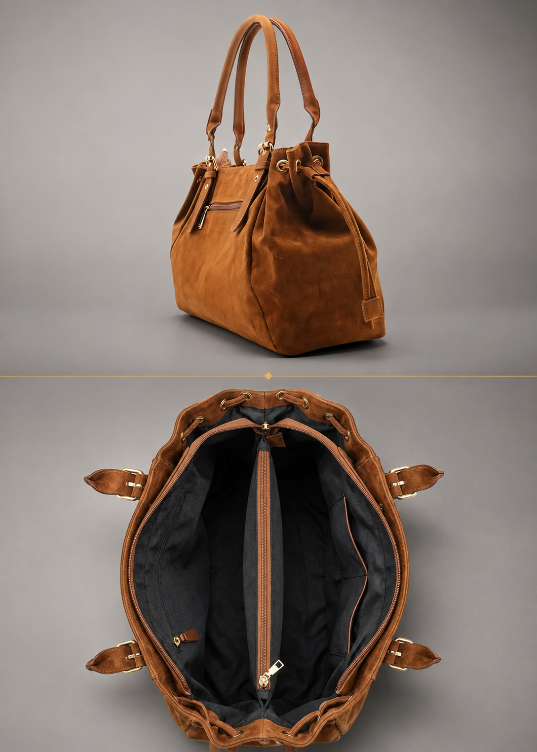 Structured Suede Shoulder Bag | Hanover
