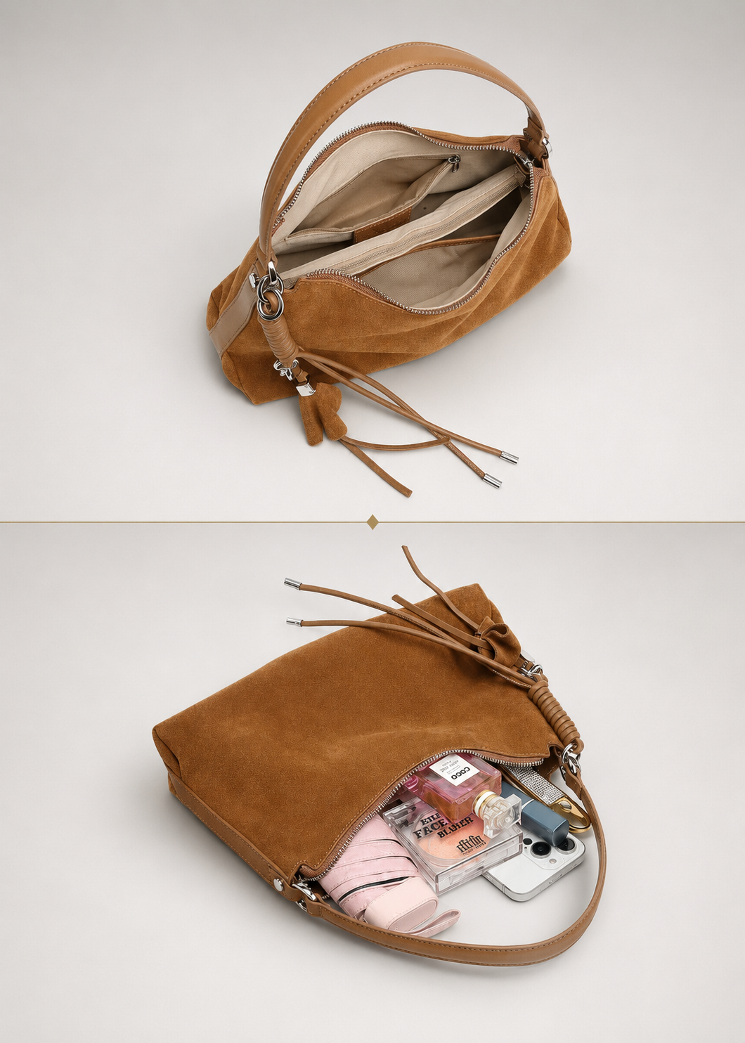 Suede Fringe Hobo Bag | Mainz