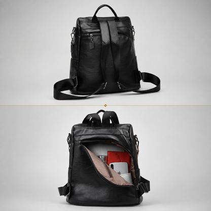 Anti Theft Leather Backpack | Ingolstadt