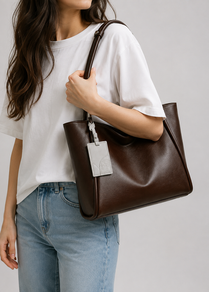 Slouchy Leather Tote Bag |  Aarhus