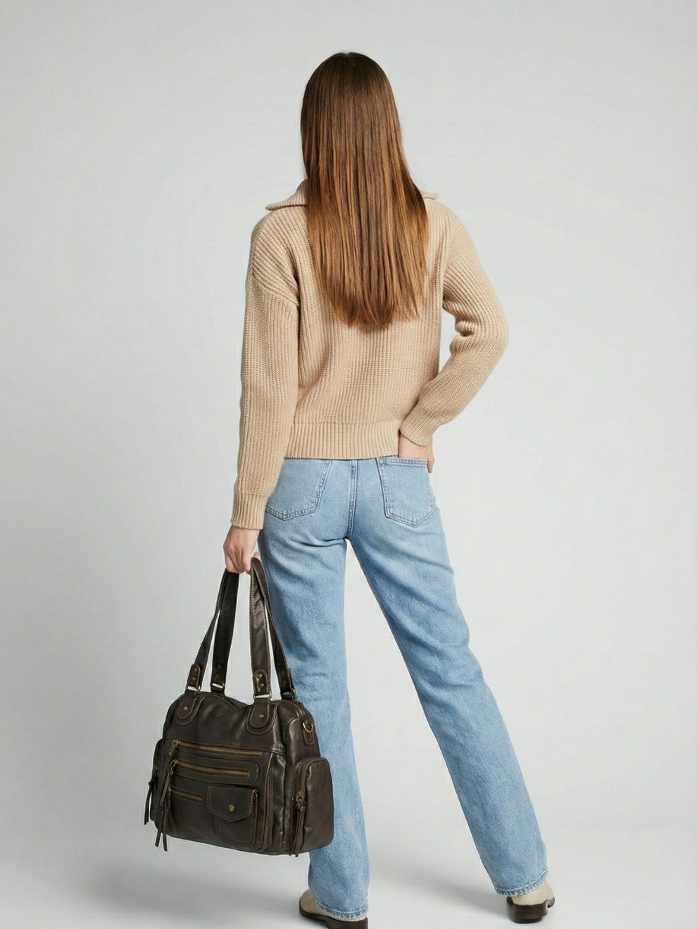 Coffee go-to shoulder handbag for school