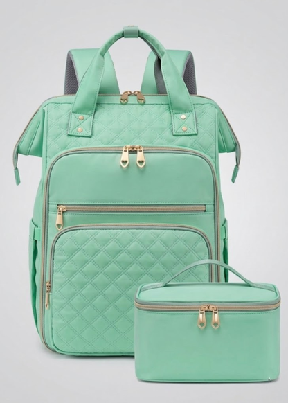 Green Lunch Backpack for Women – Large Insulated Cooler with Laptop 15.6 & Detachable Lunch Tote,