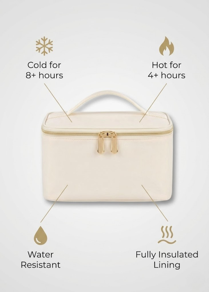 Beige Lunch Backpack for Women – Stylish 26L Insulated with Laptop 15.6 & Detachable Lunch Tote,