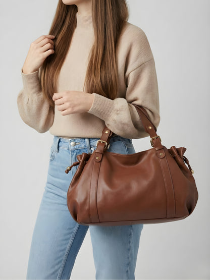 Large vegan leather Handbag for School